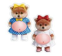 Squeeze Sensory Stickers 3D, 2 Pack Soft Puppy and Kitten Stickers, Pop Fidget Decals for, Stick On Phone, Notebook, Scrapbook, and Planner Decor