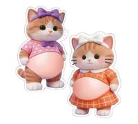 Squeeze Sensory Stickers 3D, 2 Pack Soft Puppy and Kitten Stickers, Pop Fidget Decals for, Stick On Phone, Notebook, Scrapbook, and Planner Decor