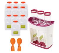 Squeeze Station - Baby Food Maker for Children with 10 Fresh Squeezed Pouches- Baby Pouch Maker for Semi-Solid Fresh Juice Portable - Easy to Clean-Dishwasher Safe for Homemade Baby Food by Fir Noir