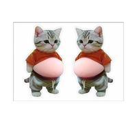 Squeeze Stickers - Interactive Stationery Supply, Kitten Belly Toy, Cartoon Laptop Accessory, Animal Decal | Stress Relief Stickers Decorate Journals Planners Computers Smoothly