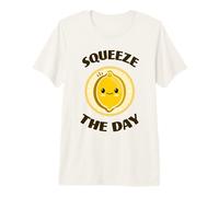 Squeeze The Day Cute Adorable Kawaii Lemon Food Pun Premium T-Shirt
