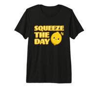 Squeeze The Day Cute Adorable Kawaii Lemon Food Pun Premium T-Shirt