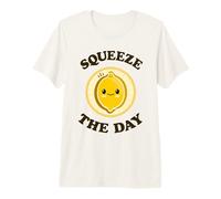 Squeeze The Day Cute Adorable Kawaii Lemon Food Pun Premium T-Shirt