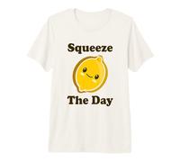 Squeeze The Day Cute Adorable Kawaii Lemon Food Pun Premium T-Shirt