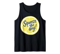 Squeeze The Day Lemon Citrus Funny Summer Vacation Graphic Tank Top