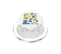 Squeeze The Day Lemon Citrus Retro Summer Motivational PopSockets PopGrip for MagSafe