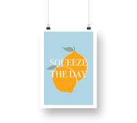 Squeeze The Day Lemon Design Poster, Home Decor, Positivity Poster, Wall Art, Poster For Home, Summer Vibes, Fun Poster