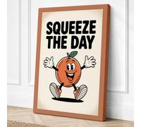 Squeeze the Day Retro Canvas Wall Art Print 18x12 Inch