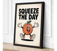 Squeeze the Day Retro Canvas Wall Art Print 24x16 Inch