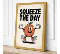 Squeeze the Day Retro Canvas Wall Art Print 30x20 Inch