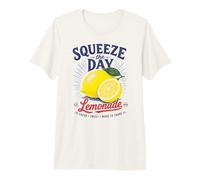 Squeeze the Day Retro Lemonade Lemon Summer Fruit Design Premium T-Shirt