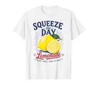Squeeze the Day Retro Lemonade Lemon Summer Fruit Design Value Graphic T-Shirt