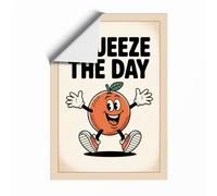 Squeeze the Day Retro Unframed Wall Art Print A4 (29.7×21cm), Wall Decor for Living Room, Bedroom, Office & Home, Art Gift