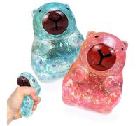 Squeeze Toy,2PCS Capybara Squishies Glitter, Sparkly Capybara Squeezable,Animals Squishies Soft Squeezable Fidget Toys, Kawaii Stress Relief Toys,For Home Travel Sensory Desk Ornament