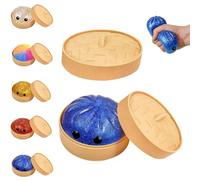 squeeze toys, Dumpling Squishies, Glitter Mystery Box, Colorful Dumplings Stress Balls Fidget Sensory Toy(Glitter Blue)