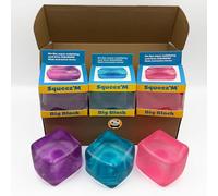 Squeez'M Premium Big Block Cube - 35% Bigger Than Standard Squishy Cube Toy for Kids and Adults - Sensory Fidget Toy for Stress Relief, Focus and Play, Colorful
