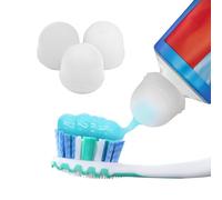 SqueezMe Toothpaste Caps by Chrome Cherry, Self-Closing, Reusable Silicone Lids, Mess-Free Toothpaste Dispenser for Kids & Adults, Bathroom Accessory for Tooth and Gum Health, 3-Pack Clear