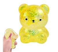 Squeezy Bear Squishies Stress Balls, Bear Squishies Fidget Stress Balls, Irresistible Soft & Squeeze Glitter Filled Glitz Bears StressBalls, Squeeze Ball, Easter Basket Stuffers