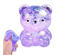 Squeezy Bear Squishies Stress Balls, Bear Squishies Fidget Stress Balls, Irresistible Soft & Squeeze Glitter Filled Glitz Bears StressBalls, Squeeze Ball, Easter Basket Stuffers