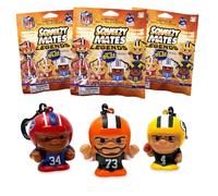 SqueezyMates NFL Football Mystery Blind Bag 3-Pack, Official NFL Legend Player Squishy Toy, Slow Rising Foam with Carabiner Clip for Ages 4+, 2025
