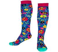 Squelch 3 in 1 Welly, Hiking and Ski Socks Funky Flower - - Size: ONESIZE