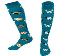 Squelch Adult Wellie Socks One Size Green Dogs