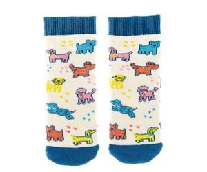 Squelch Childs Wellie Socks 1-2Yrs Pastel Poodles