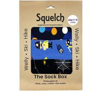 Squelch Set of Three Kids Welly Socks in a Gift Box - - Size: 3-6y