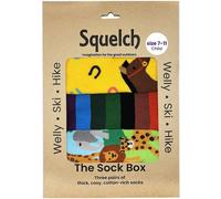 Squelch Set of Three Mini Welly Socks in a Gift Box - - Size: 3-6y