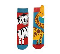Squelch Thick & Cosy Welly Socks for Children - perfect for wellies, hiking or skiing (UK, Numeric, 4, 7, Regular, Giraffe & Zebra (odd socks))