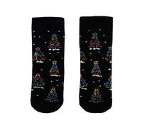 Squelch Wellies Childs Wellie Socks 1-2 Yrs Christmas Trees in Black | Size: 1-2 Years Squelch Wellies Black 1-2 Years
