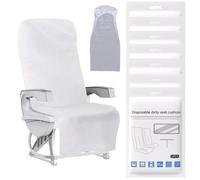 SquEqu 10 Pack Airplane Seat Covers with Armrest Sleeve Non-Woven Fabric Disposable Public Seat Cover for Travel Trip BusTrain Seat Rental Car Plane Office Movie Theatre Cinema Oversea Flight