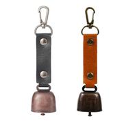 SquEqu 2 Pack Bear Bell Metal Loud Hiking Bells Pendant Keychain with Carabiner Hook Magnetic Mute Silencer for Outdoor Camping Trikking Harness Survival Emergency Montain Climbing Dog Animals