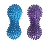 SquEqu 2 Pack Peanut Massage Ball Roller Spiky Double Lacrosse Balls Trigger Point for Stress Reflexology Foot Muscle Therapy Deep Tissue Relieve Strength Exercise Fitness Body