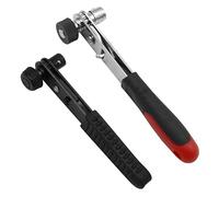 SquEqu 2 Pack Stubby Ratchet 1/4 Socket Bit Driver Portable Male & Female Ratcheting Wrench for Screwdriver Bit Set Hex Shank Drill Nut Tight Space Auto Motorcycle Repair Hand Tool