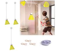 SquEqu 3 Pack Badminton Trainer Rebound Ahesive Ceiling Mount Hanging Solo Badminton Practice Rebounder Equipment for Badminton Rackets Set Adult Kids Beginners Indoor Sports Hit Shot Practice