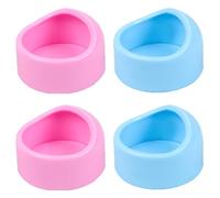 SquEqu 4 Pack Hamster Bowl Dwarf Feeding Bowls Food Water Feeder Dish for Robo Syrian Hamsters Hammies Mice Gerbils Degus Hedgehog Small Animals Pet