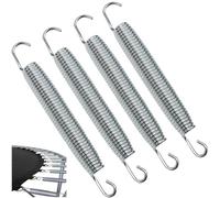 SquEqu 4 Pack Outdoor Trampoline Springs Replacement 6.5 Inch Heavy Duty Stainless Steel Dual-Hook Spring for Outdoor Trampolines Backyard 12FT 14FT 15FT Recreational Trampoline Frame Jumping Mat