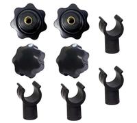 SquEqu 4 Set Collapsible Wagon Cart Star Knobs Replacement 6mm Female Threaded Knob Nuts Tightening Screw with Folding Utility Wagon Table Top Bracket Clips for Collapsible Wagons Carts with Wheels