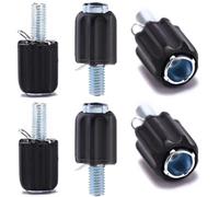 SquEqu 6 Pack Barrel Adjuster Screw M5 Downtube Adjusting End Tube Ajusters for Rear Derailleur Mountain Road Bike Brakes Groupset Bicycle Shifter Frame Cable Tension Regulator