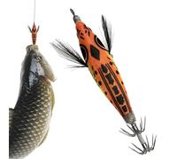 Squid Bait, Realistic Glowing Belly with Hook - Saltwater Squid Poteras | for Bass, Octopus in Lakes, Rivers, Streams, Reservoirs, Coastal Areas and Shores