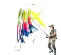 Squid Baits, Octopus Skirts Trolling Lures - Signe UV Octopus Talles - Mude of Aquatic Life Bait, Sea Animle Skirts Dragging Hooks Tuna