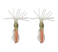 Squid Fishing Lures with 3D Holographic Eyes 2 Pack Pre-igged Artificial Baits Great for Catching Tuna, Marlin and More (5.3 inch, 1.25 oz)