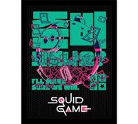 Squid Game 2 Make Sure We Win Framed Poster (40cm x 30cm) (Black/Blue/Pink)