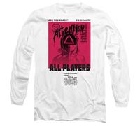Squid Game Attention Guard Unisex Long Sleeve T Shirt, White, XX-Large