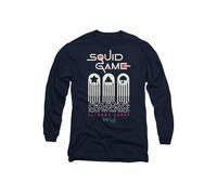 Squid Game Dalgona Candy Shapes Unisex Long Sleeve T Shirt, Navy, Large