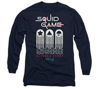 Squid Game Dalgona Candy Shapes Unisex Long Sleeve T Shirt, Navy, XX-Large
