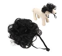 Squid Game Dog Costume Large Cat Wig with Adjustable Elastic Band Comical Dog Wigs Cat Halloween, Christmas, Party & Festival Costumes Suitable for Small, Medium and Large Breeds (black afro)