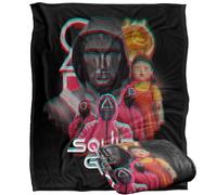 Squid Game FRONT MAN AND GUARDS Silky Touch Super Soft Throw Blanket 152 x 127 cm