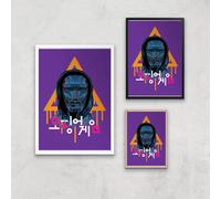 Squid Game Front Man Paint Giclee Art Print - A4 - Black Frame